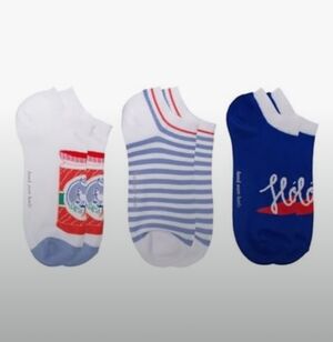 Kate Spade-3PK " Hot🔥Sauce " No-Show Socks (9-11) Multicolor ♥️💙🤍